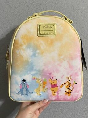 Loungefly Yellow Pink Blue Tie-Dye Winnie the Pooh Mini Backpack